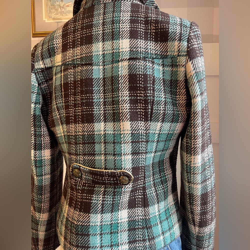 LAST CALL! Coco & Tashi Plaid Women's Jacket with Embroidered Crest - Picture 4 of 14
